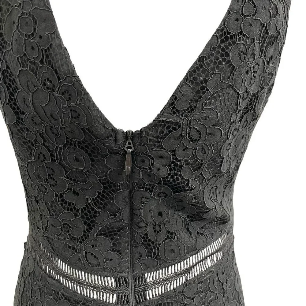 Lulus Embroidered Floral Lace Mermaid Maxi Dress Gown Black size Medium - Picture 10 of 12